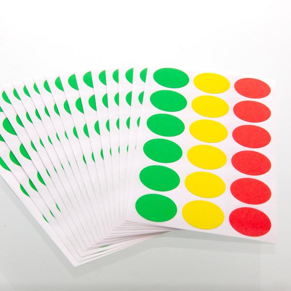 Bazic Assorted Color Coding Round Labels , 306 pcs