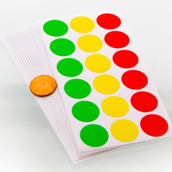 Bazic Assorted Color Coding Round Labels , 306 pcs