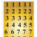 Bazic Foil Number Labels, Black on Gold, 378 ct