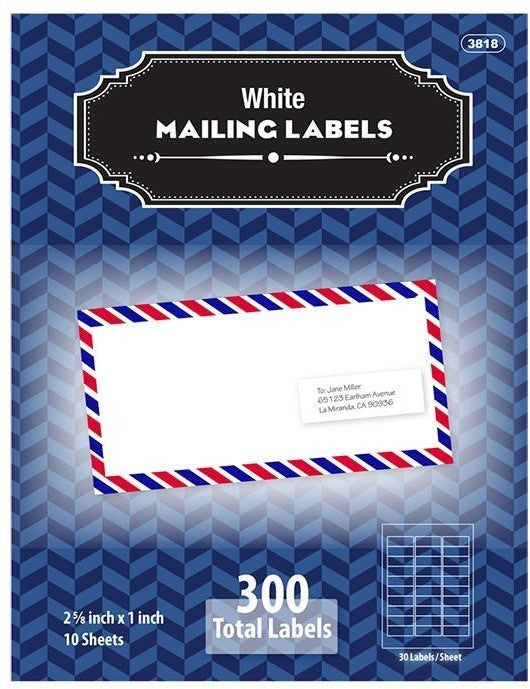 Bazic White Mailing Labels, 300 ct