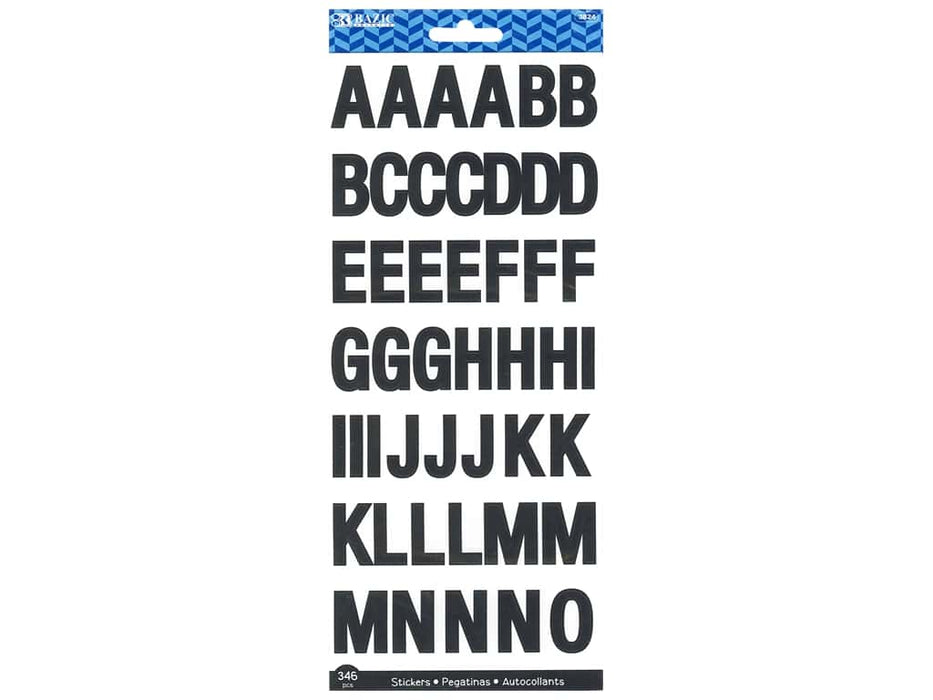 Bazic Black 1" Alphabet & Number Stickers , 364 pcs