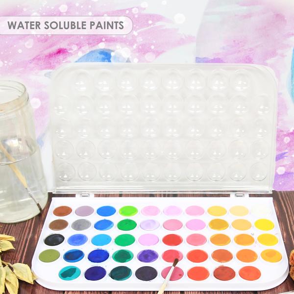 Bazic Washable Watercolors With Brush Set, #3914, 48 ct