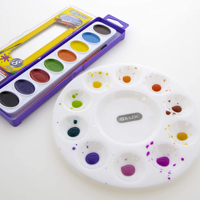 Bazic 10-Piece Round Paint Mixing Palette , 1 pc