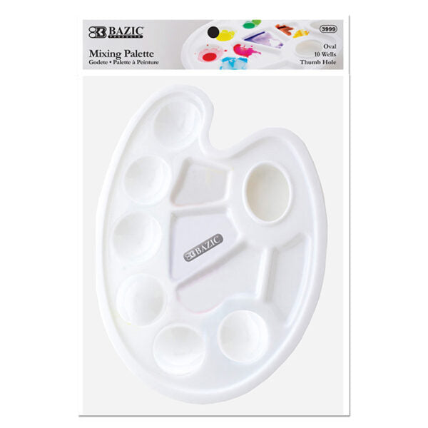 Bazic 10-Piece Oval Paint Mixing Palette , 1 pc