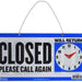 Bazic Closed Clock Sign with Open Sign on Back 3-Pack, 6 x 11.5 inch