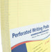 Bazic Perforated Writing Pads, 21.6 x 29.8 cm, Yellow, 12 x 50 sheets