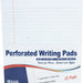 Bazic Perforated Writing Pads, 21.6 x 29.8 cm, White, 12 x 50 sheets