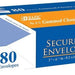 Bazic Security Envelopes with Gummed Closure, No. 6 3/4, 80 ct