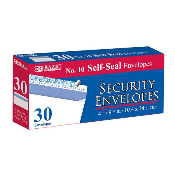 Bazic #10 Self-Seal Security Envelopes , 30 pcs