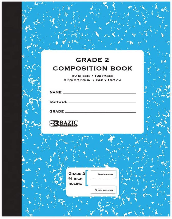 Bazic Grade 2 Elementary Composition Notebook , 50 ct