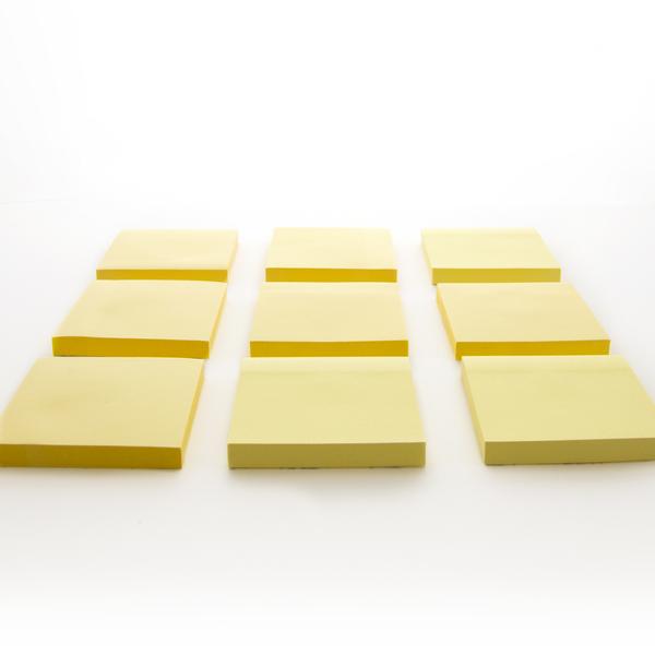 Bazic Yellow Stick On Notes Pack, 3" x 3" , 12 x 100 ct