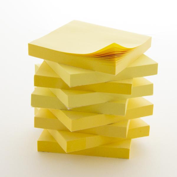 Bazic Yellow Stick On Notes Pack, 3" x 3" , 12 x 100 ct