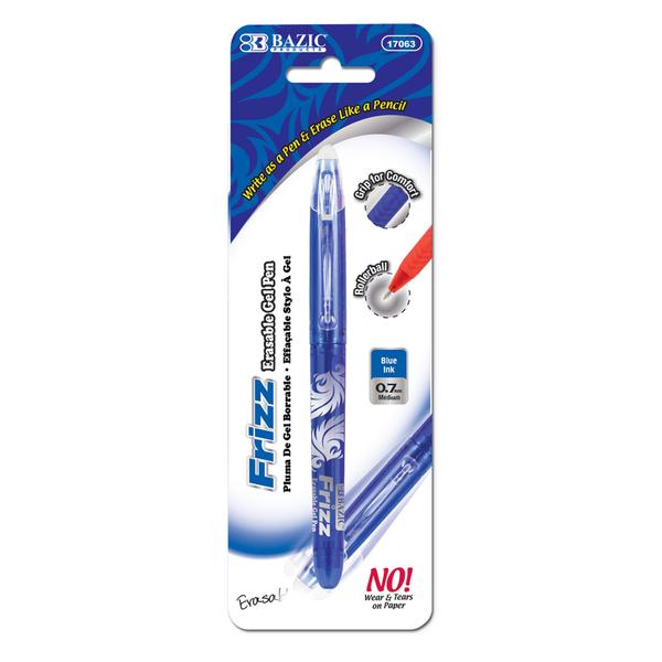 Bazic Frizz Blue Erasable Gel Pen With Grip , 1 pc