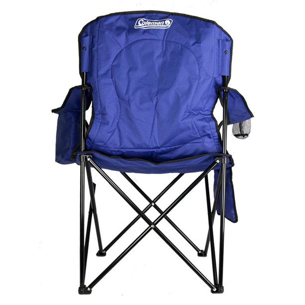 Coleman Cooler Quad Chair + Built-In Cooler & Cup Holder, Blue , 1 pc