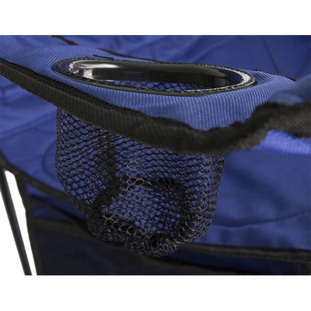 Coleman Cooler Quad Chair + Built-In Cooler & Cup Holder, Blue , 1 pc