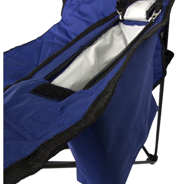 Coleman Cooler Quad Chair + Built-In Cooler & Cup Holder, Blue , 1 pc