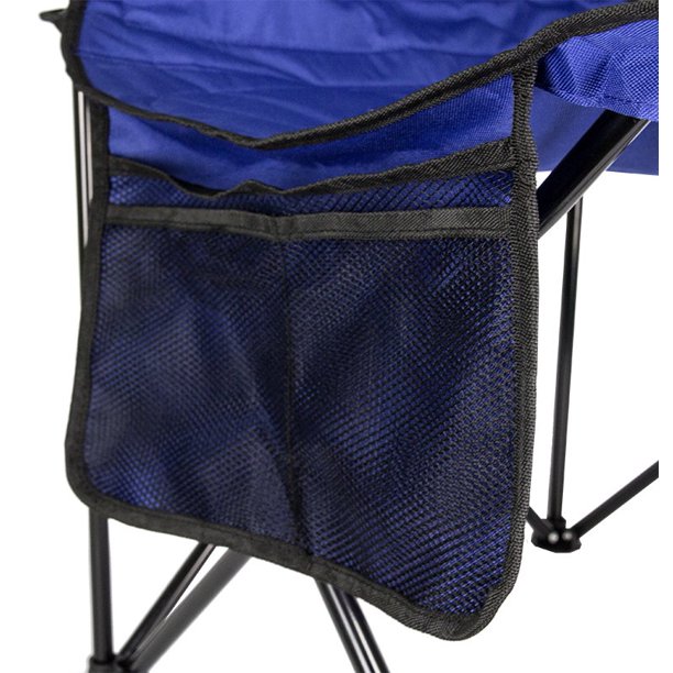 Coleman Cooler Quad Chair + Built-In Cooler & Cup Holder, Blue , 1 pc