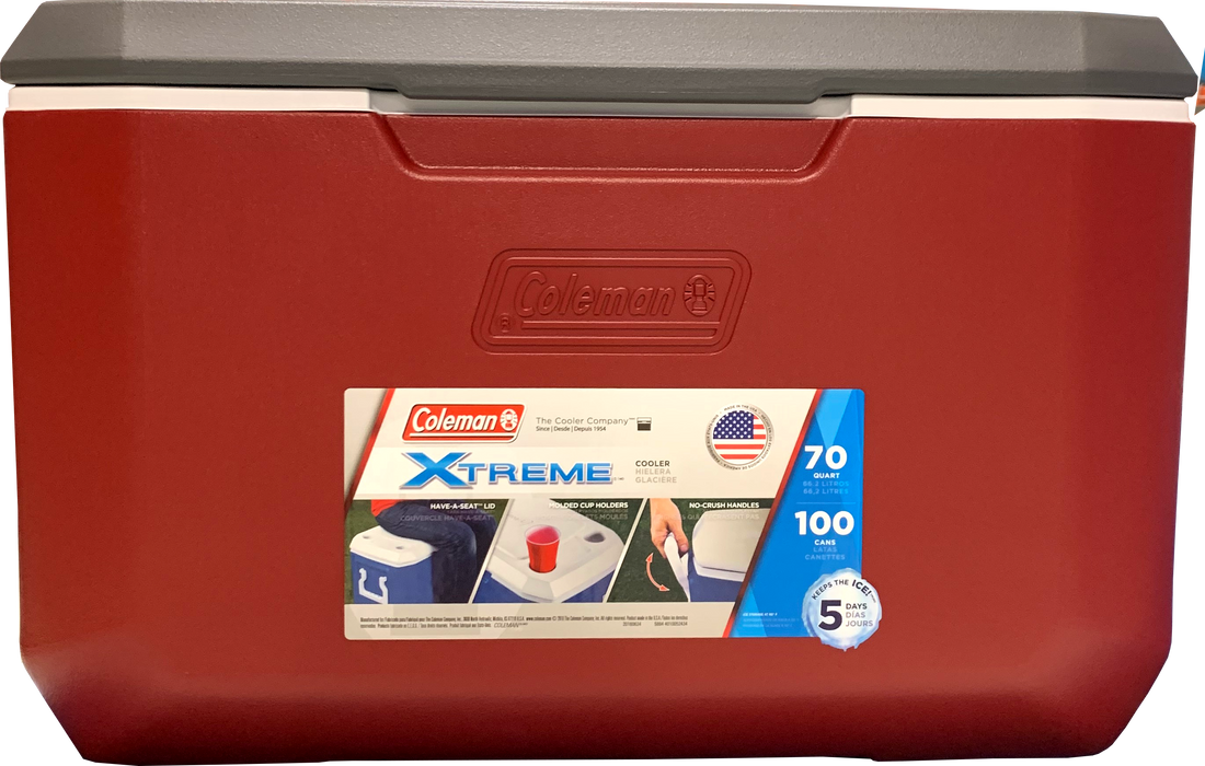 Coleman Xtreme 5-Day Cooler, Red, 70 qt
