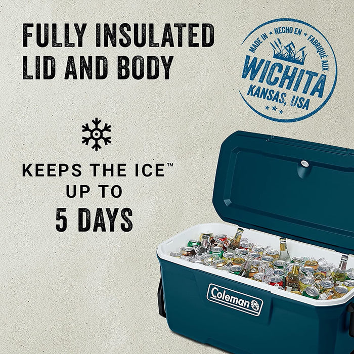 Coleman 316 Series 100-Quart Wheeled Cooler, Space Blue, 1 pc