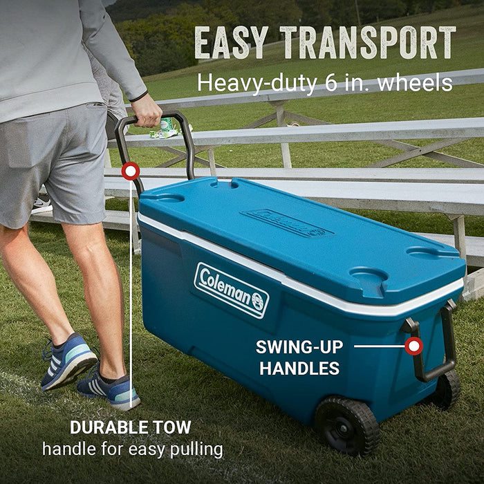 Coleman 316 Series 100-Quart Wheeled Cooler, Space Blue, 1 pc