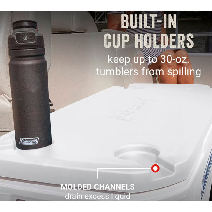 Coleman 316 Series 100-Quart Wheeled Cooler, White Marine, 1 pc