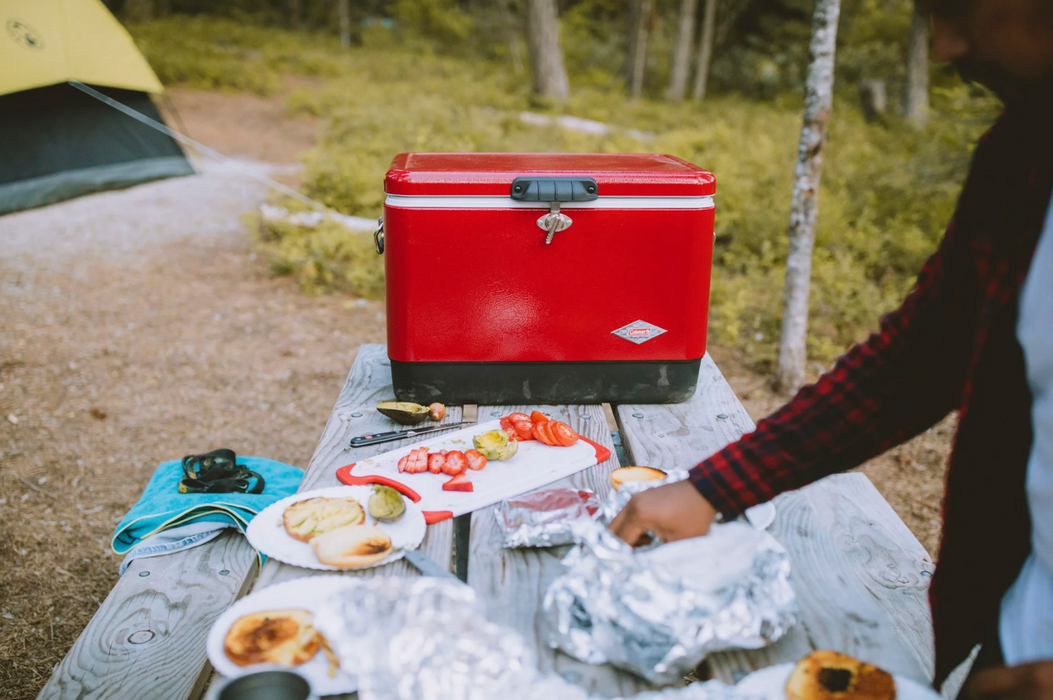 Coleman Vintage 54-Quart Steel Belted Cooler, Red , 1 pc