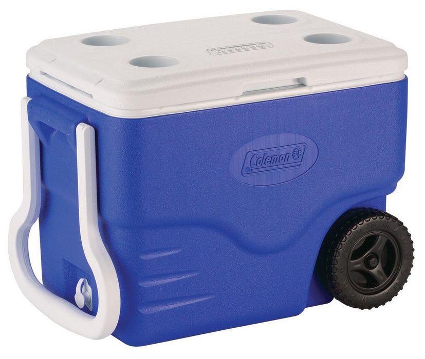 Coleman 40-Quart Wheeled Cooler, Blue, 1 ct