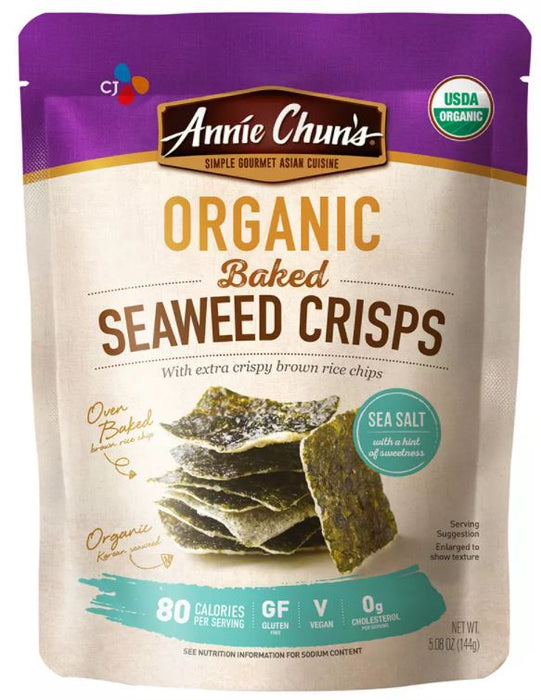 Annie Chun's Organic Baked Seaweed Crisps With Sea Salt , 5.08 oz