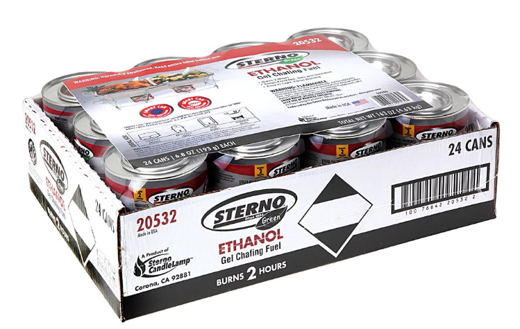 Sterno Ethanol Gel Chafing Fuel, 24-Pack, 24 x 7 oz