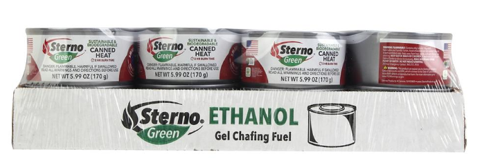 Sterno 2-Hour Ethanol Gel Canned Chafing Fuel, 24-Pack, 24 x 5.99 oz