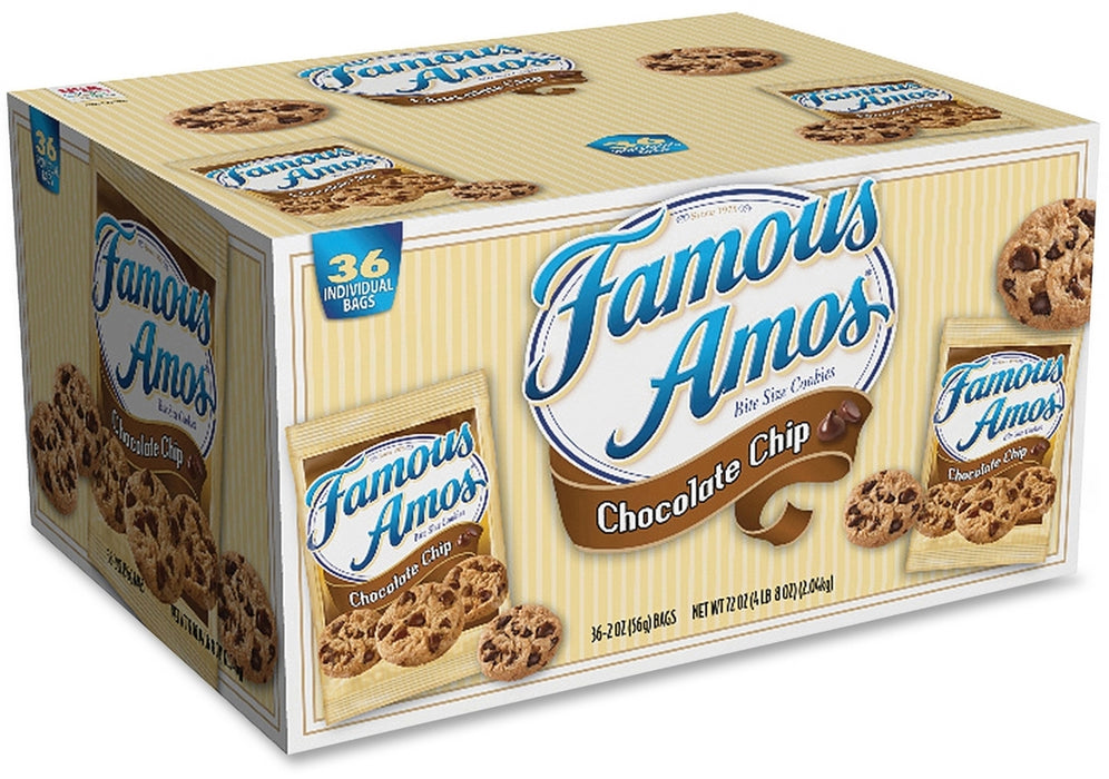 Famous Amos Chocolate Chip Cookies Value Pack, 36 x 2 oz