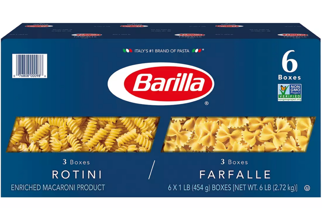 Barilla Rotini & Farfalle Pasta , 6 x 1 lbs