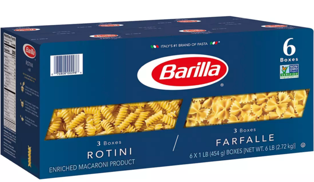 Barilla Rotini & Farfalle Pasta , 6 x 1 lbs