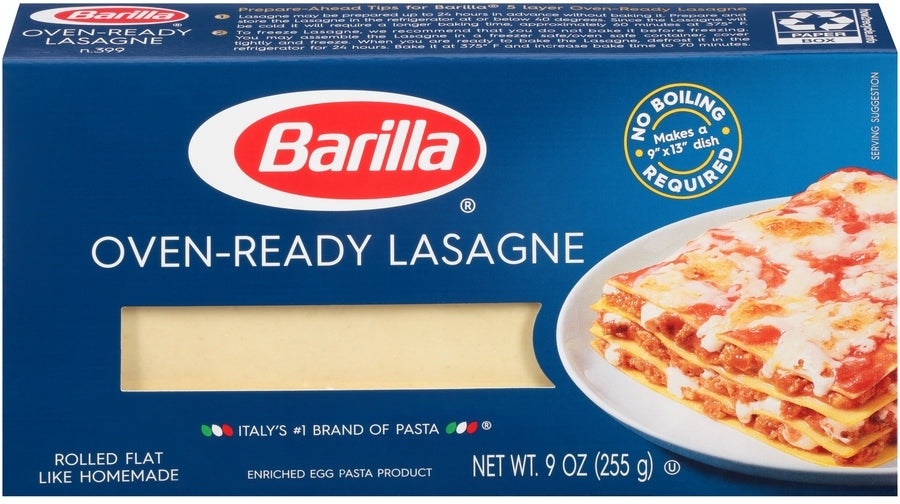 Barilla Lasagna Pasta, 9 oz