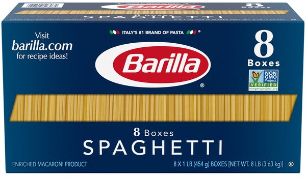 Barilla Spaghetti Pasta, 8-Pack, 8 x 1 lbs