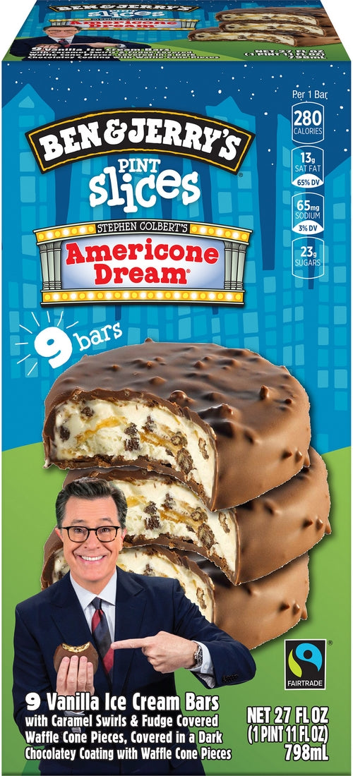 Ben & Jerry's Americone Dream Pint Slices Ice Cream Bars, 9 ct