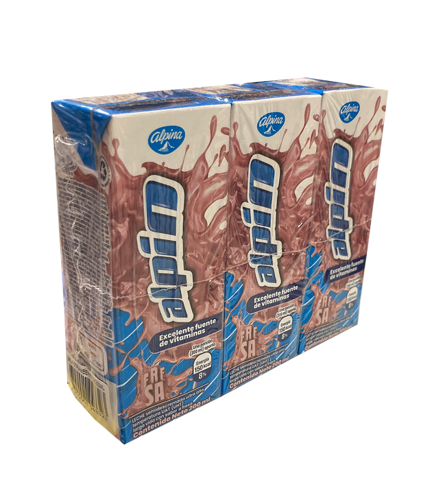 Alpina Milk, Strawberry Flavor, 3 x 200 ml