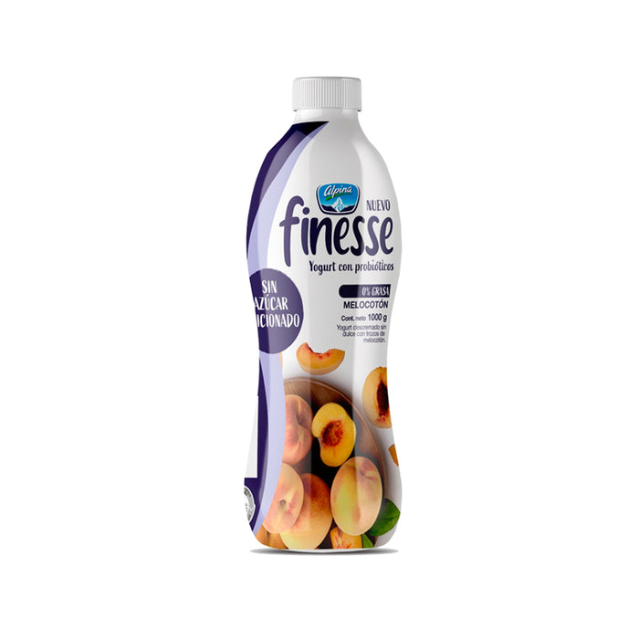 Alpina Yogurt Finesse Peach Sugar Free Yogurt Drink 1000 gr