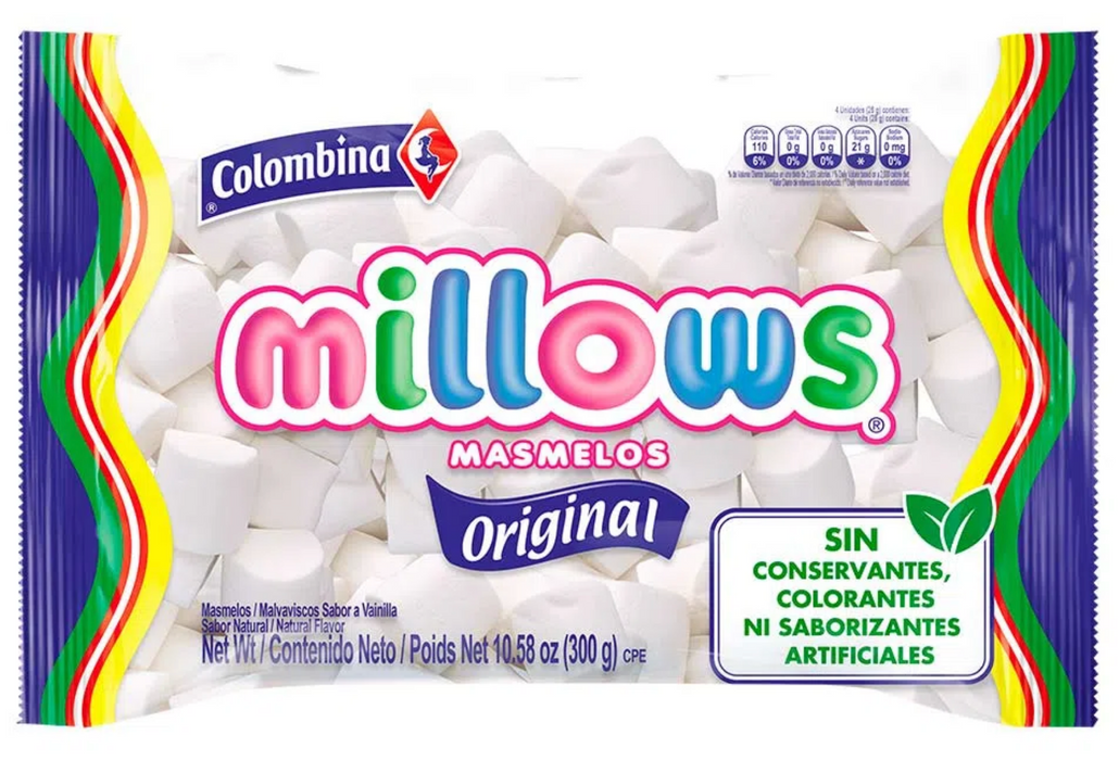 Colombina Original Natural Marshmallows Millows , 300 gr