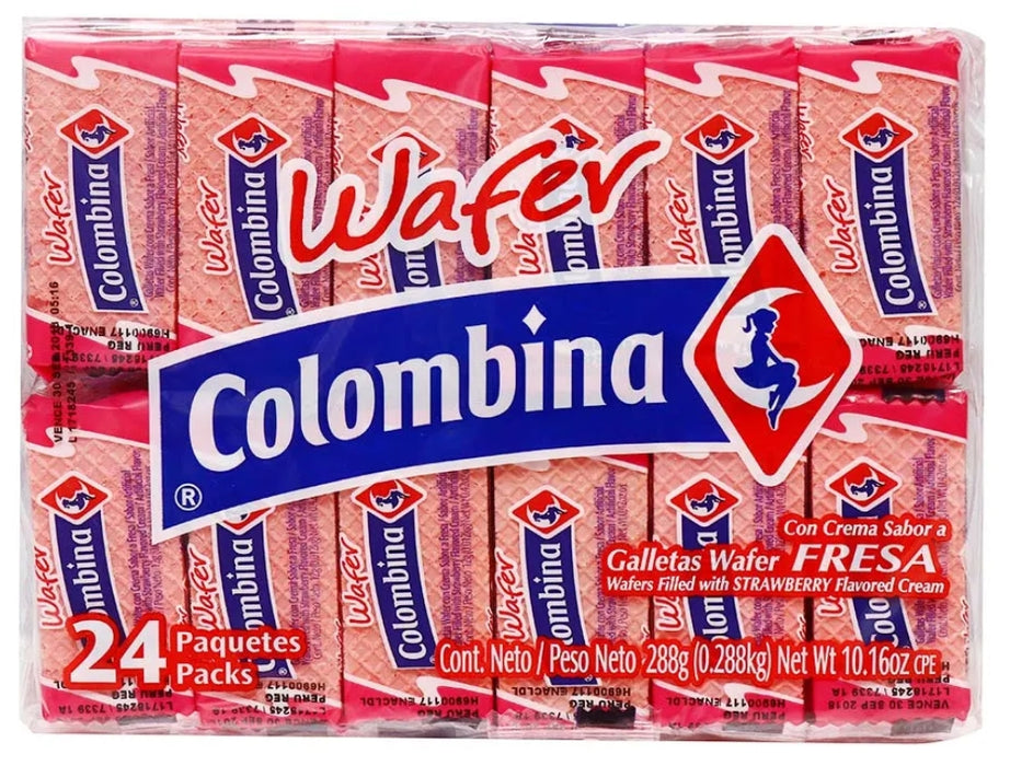 Colombina Wafers, Strawberry, 24 ct