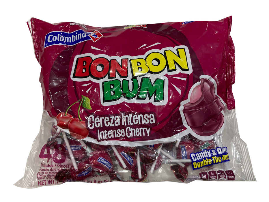 Bon Bon Bum Intense Cherry Flavor Pops , 48 ct