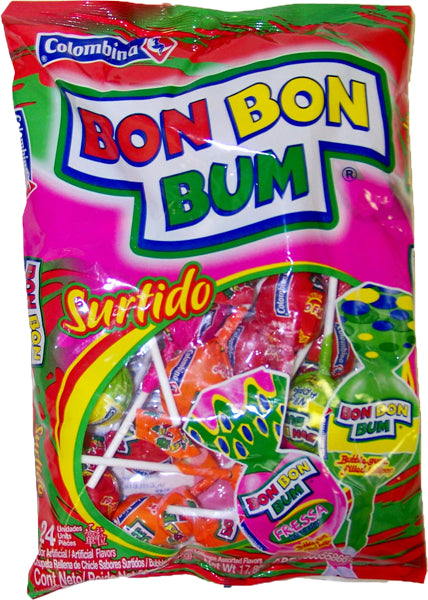 Colombina Bon Bon Bum Lollipops, Assortment, 48 ct