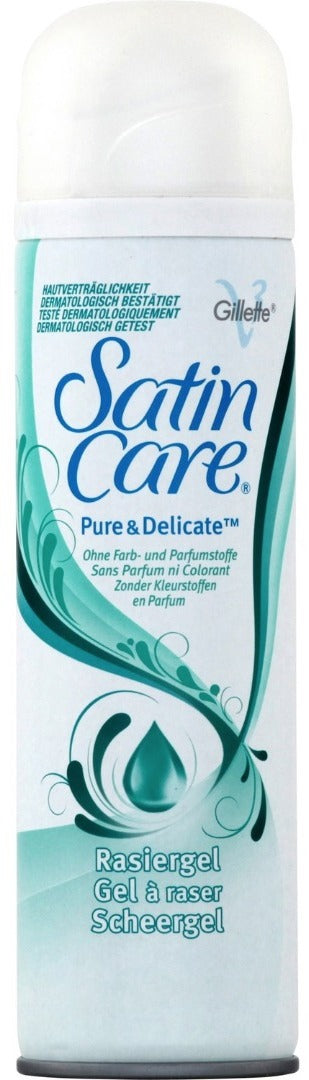 Gillette Satin Care Pure & Delicate Razor Gel, 200 ml
