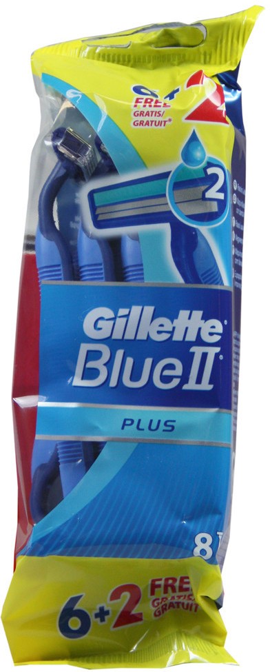 Gillette Blue 2 Disposable Razors, Value Pack, 8 ct