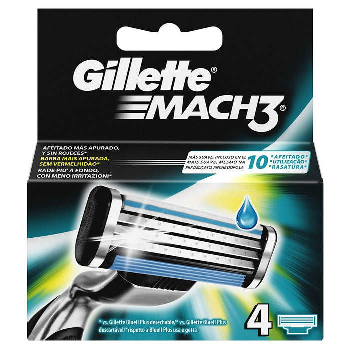 Gilette Mach 3 Razor Blades , 4 ct