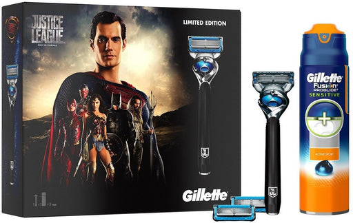 Gillette Fusion ProShield Men's Razor Gift Set Justice League Limited Edition, Superman, 4 ct