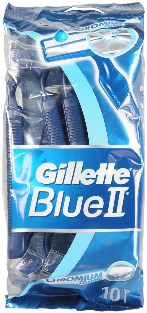 Gillette Blue II Disposable Razors with Chromium Coating, 10 ct