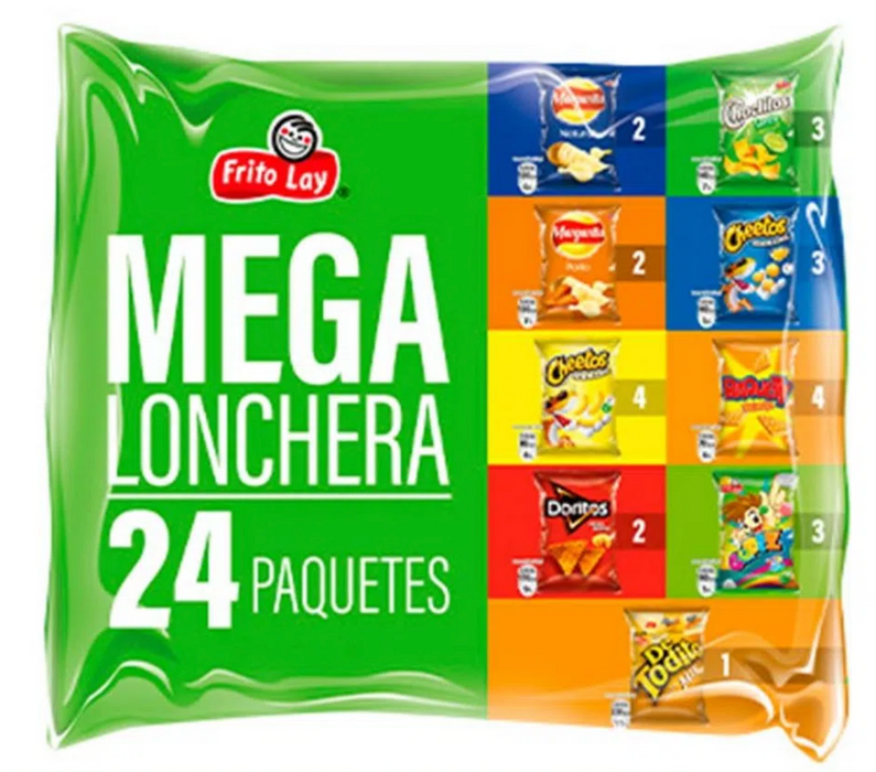 Frito Lay Mega Lonchera Potato Chips, Variety Pack , 24 ct