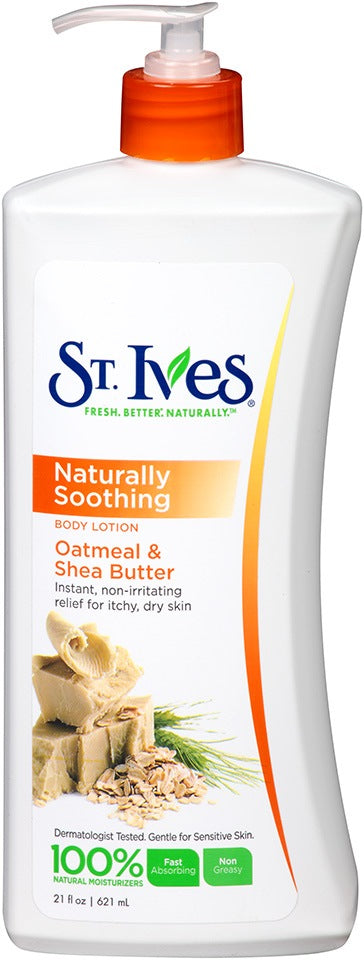 St. Ives Naturally Soothing Body Lotion, Oatmeal & Shea Butter, 21 oz