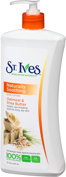 St. Ives Naturally Soothing Body Lotion, Oatmeal & Shea Butter, 21 oz